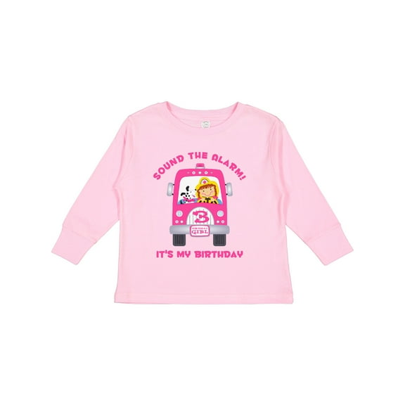 Inktastic Fire Truck Girl 3rd Birthday Girls Long Sleeve Toddler T-Shirt