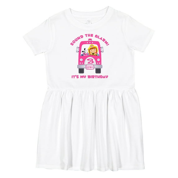 Inktastic Fire Truck Girl 3rd Birthday Girls Toddler Dress