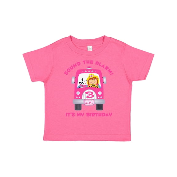 Inktastic Fire Truck Girl 3rd Birthday Girls Toddler T-Shirt