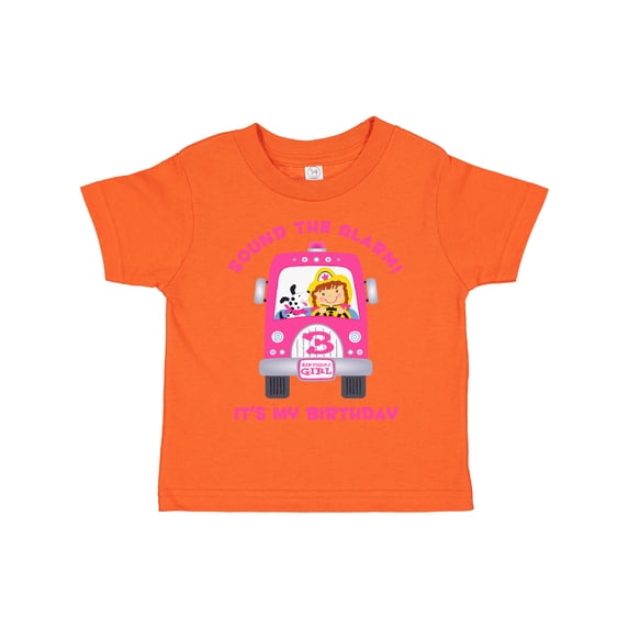 Inktastic Fire Truck Girl 3rd Birthday Girls Toddler T-Shirt
