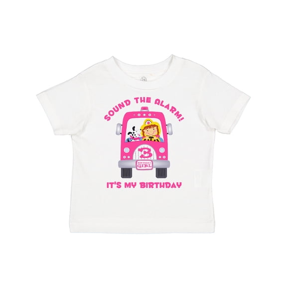 Inktastic Fire Truck Girl 3rd Birthday Girls Toddler T-Shirt