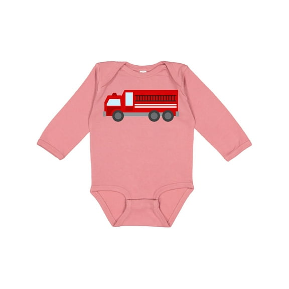 Inktastic Fire Truck (Red) Boys or Girls Long Sleeve Baby Bodysuit
