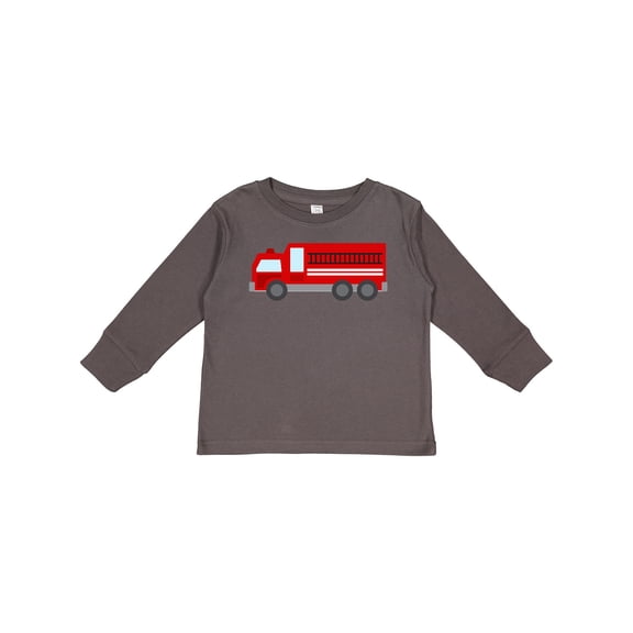 Inktastic Fire Truck (Red) Boys or Girls Long Sleeve Toddler T-Shirt