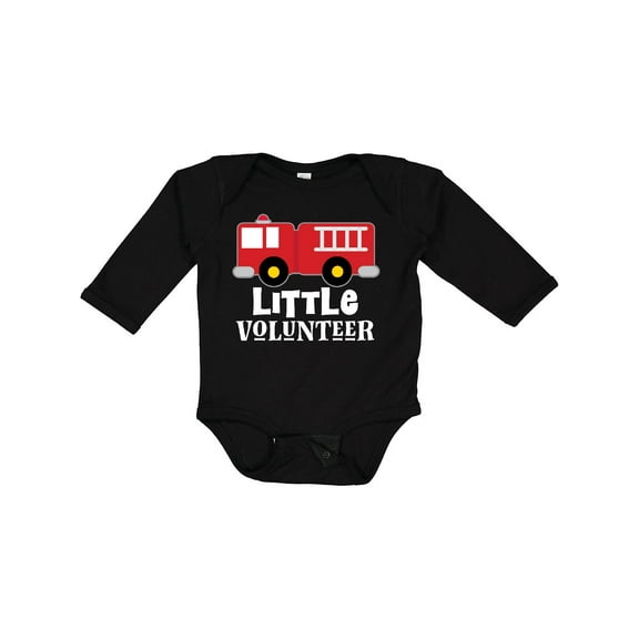 Inktastic Firefighter Childs Little Volunteer Boys or Girls Long Sleeve Baby Bodysuit