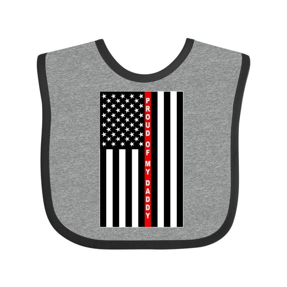 Inktastic Firefighter Daddy Flag Boys or Girls Baby Bib
