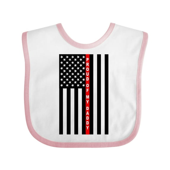 Inktastic Firefighter Daddy Flag Boys or Girls Baby Bib