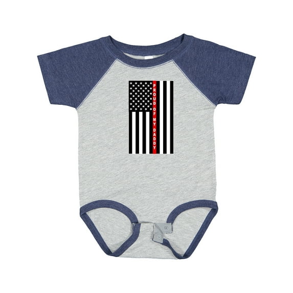 Inktastic Firefighter Daddy Flag Boys or Girls Baby Bodysuit