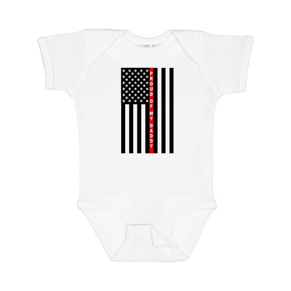 Inktastic Firefighter Daddy Flag Boys or Girls Baby Bodysuit