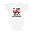 thumbnail image 1 of Inktastic Firefighter Daddy Plays with Trucks Boys or Girls Baby Bodysuit, 1 of 5