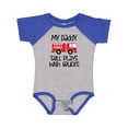 thumbnail image 1 of Inktastic Firefighter Daddy Plays with Trucks Boys or Girls Baby Bodysuit, 1 of 5