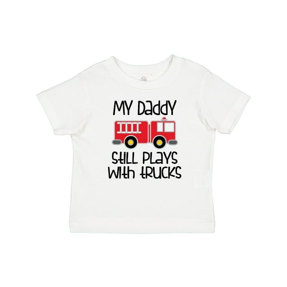 Inktastic Firefighter Daddy Plays with Trucks Boys or Girls Baby T-Shirt