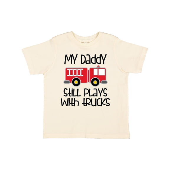 Inktastic Firefighter Daddy Plays with Trucks Boys or Girls Toddler T-Shirt