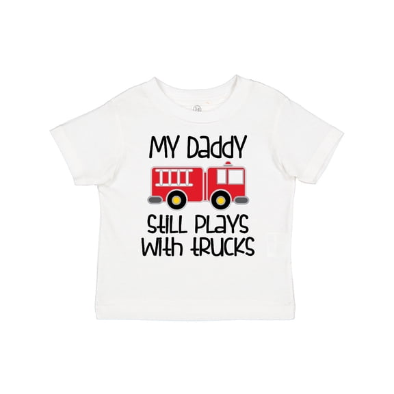 Inktastic Firefighter Daddy Plays with Trucks Boys or Girls Toddler T-Shirt