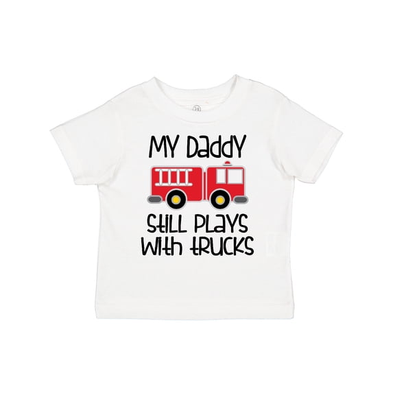 Inktastic Firefighter Daddy Plays with Trucks Boys or Girls Toddler T-Shirt