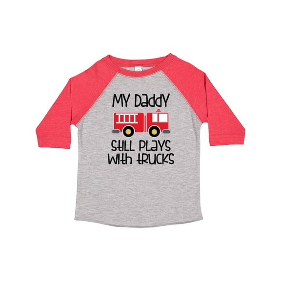 Inktastic Firefighter Daddy Plays with Trucks Boys or Girls Toddler T-Shirt