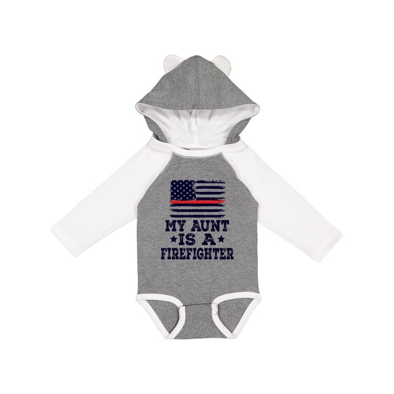 Inktastic Firefighter Flag Aunt Boys or Girls Long Sleeve Baby Bodysuit
