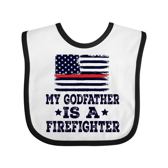 Inktastic Firefighter Godfather Fireman Boys or Girls Baby Bib