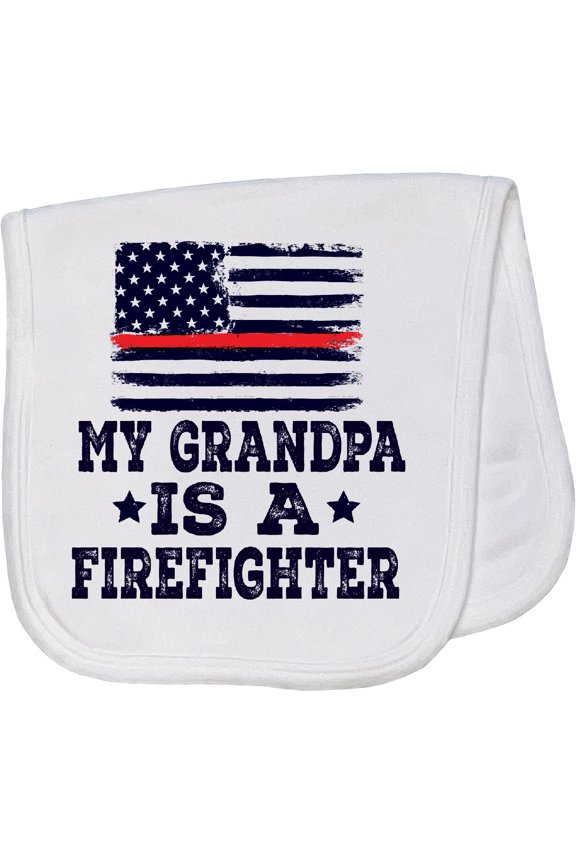 Firefighter Grandpa Fireman Flag Baby Burp Cloth