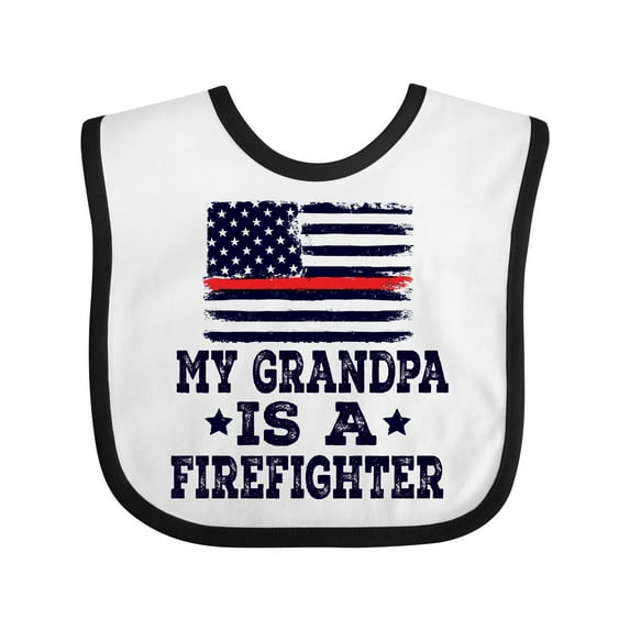 Inktastic Firefighter Grandpa Fireman Flag Boys or Girls Baby Bib