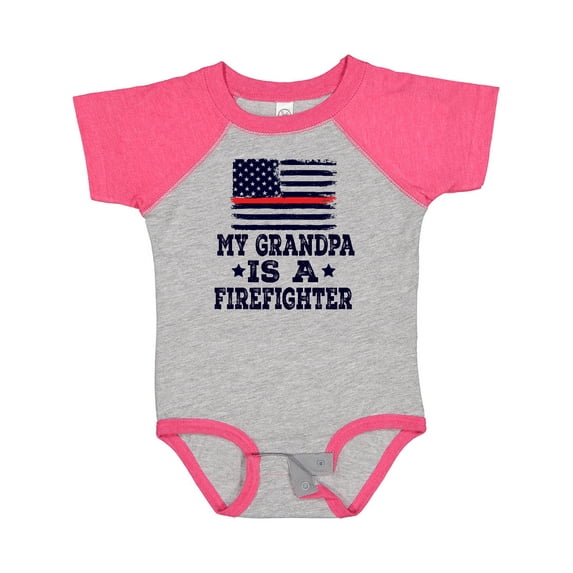 Inktastic Firefighter Grandpa Fireman Flag Boys or Girls Baby Bodysuit