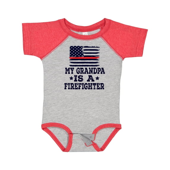 Inktastic Firefighter Grandpa Fireman Flag Boys or Girls Baby Bodysuit