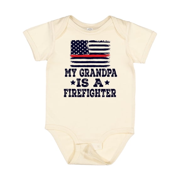 Inktastic Firefighter Grandpa Fireman Flag Boys or Girls Baby Bodysuit