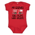 thumbnail image 1 of Inktastic Firefighter Grandpa Plays with Trucks Boys or Girls Baby Bodysuit, 1 of 5
