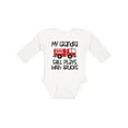 thumbnail image 1 of Inktastic Firefighter Grandpa Plays with Trucks Boys or Girls Long Sleeve Baby Bodysuit, 1 of 5