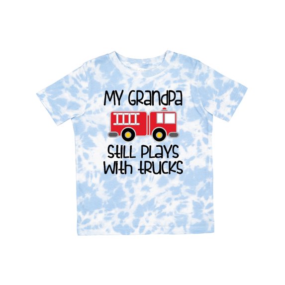 Inktastic Firefighter Grandpa Plays with Trucks Boys or Girls Toddler T-Shirt