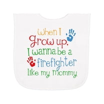 Inktastic Firefighter Like Mommy Baby Terry Cloth Bib
