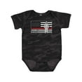 thumbnail image 1 of Inktastic Firefighter Red Line Flag Fireman Boys or Girls Baby Bodysuit, 1 of 5