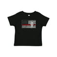 thumbnail image 1 of Inktastic Firefighter Red Line Flag Fireman Boys or Girls Baby T-Shirt, 1 of 5