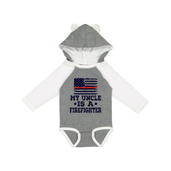 Inktastic Firefighter Uncle Fireman Nephew Boys or Girls Long Sleeve Baby Bodysuit