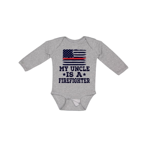 Inktastic Firefighter Uncle Fireman Nephew Boys or Girls Long Sleeve Baby Bodysuit