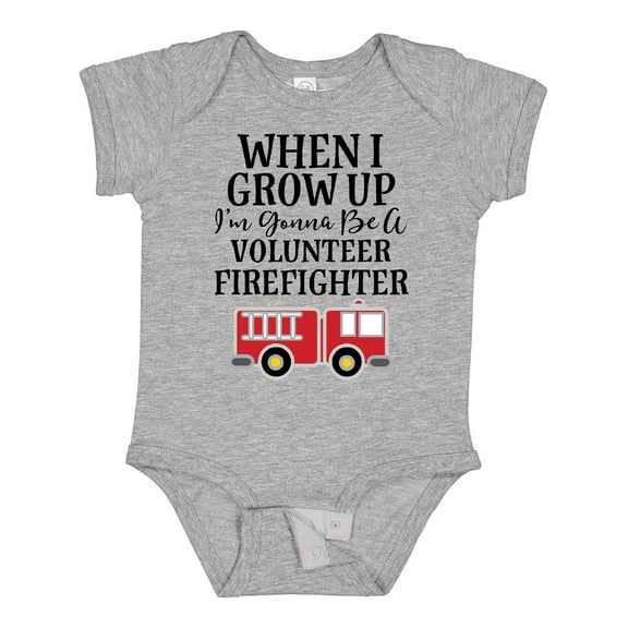 Inktastic Firefighter Volunteer Fireman Boys Baby Bodysuit