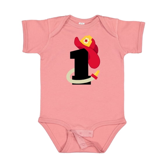 Inktastic Fireman 1st Birthday Boys or Girls Baby Bodysuit