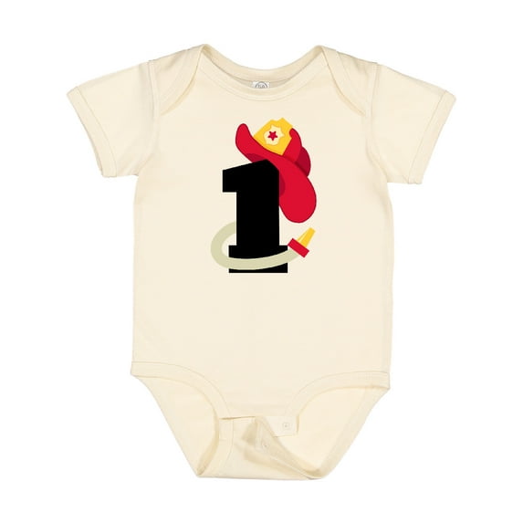 Inktastic Fireman 1st Birthday Boys or Girls Baby Bodysuit