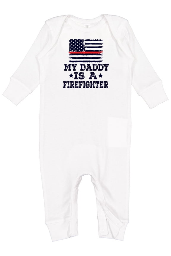 Fireman Daddy is a Firefighter Baby Romper Coveralls