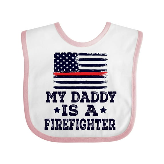 Inktastic Fireman Daddy is a Firefighter Boys or Girls Baby Bib