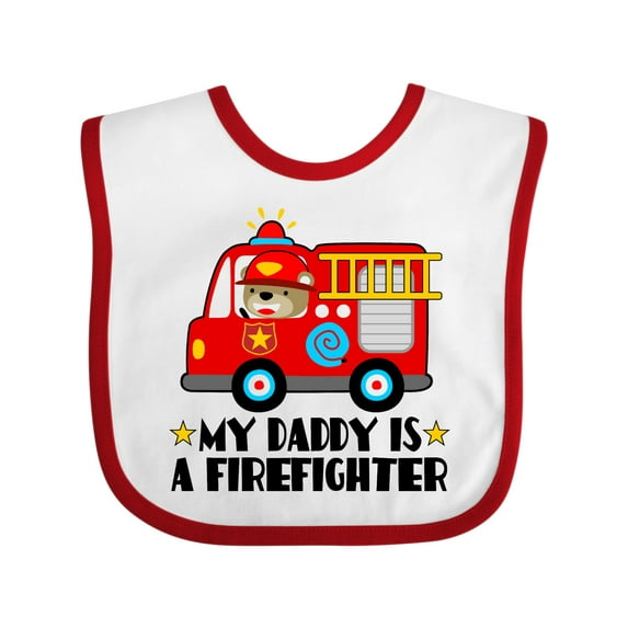 Inktastic Fireman Daddy is a Firefighter Boys or Girls Baby Bib