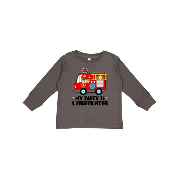 Inktastic Fireman Daddy is a Firefighter Boys or Girls Long Sleeve Toddler T-Shirt