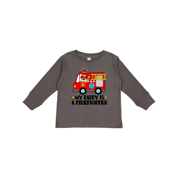 Inktastic Fireman Daddy is a Firefighter Boys or Girls Long Sleeve Toddler T-Shirt