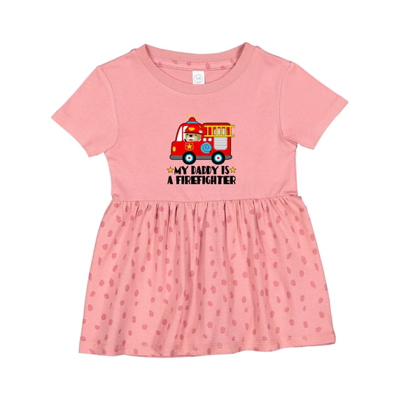 Inktastic Fireman Daddy is a Firefighter Girls Baby Dress