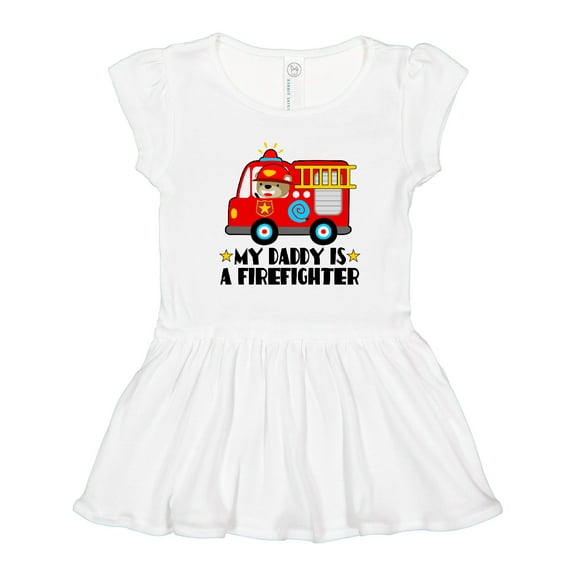 Inktastic Fireman Daddy is a Firefighter Girls Toddler Dress