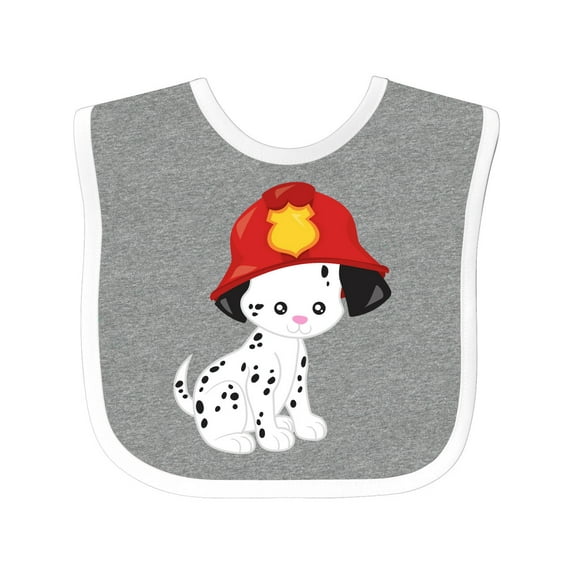 Inktastic Fireman Dog, Cute Dog, Puppy, Doggo, Dalmatian Boys or Girls Baby Bib