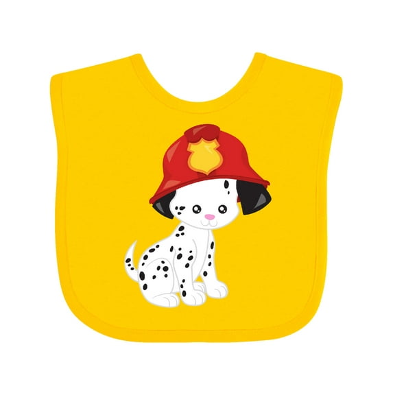 Inktastic Fireman Dog, Cute Dog, Puppy, Doggo, Dalmatian Boys or Girls Baby Bib