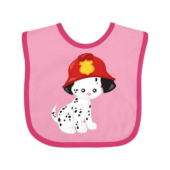 Inktastic Fireman Dog, Cute Dog, Puppy, Doggo, Dalmatian Boys or Girls Baby Bib