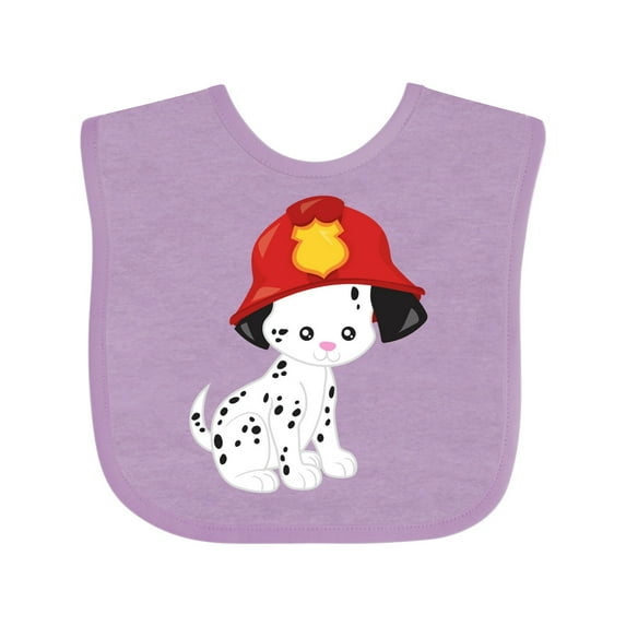Inktastic Fireman Dog, Cute Dog, Puppy, Doggo, Dalmatian Boys or Girls Baby Bib