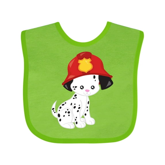 Inktastic Fireman Dog, Cute Dog, Puppy, Doggo, Dalmatian Boys or Girls Baby Bib