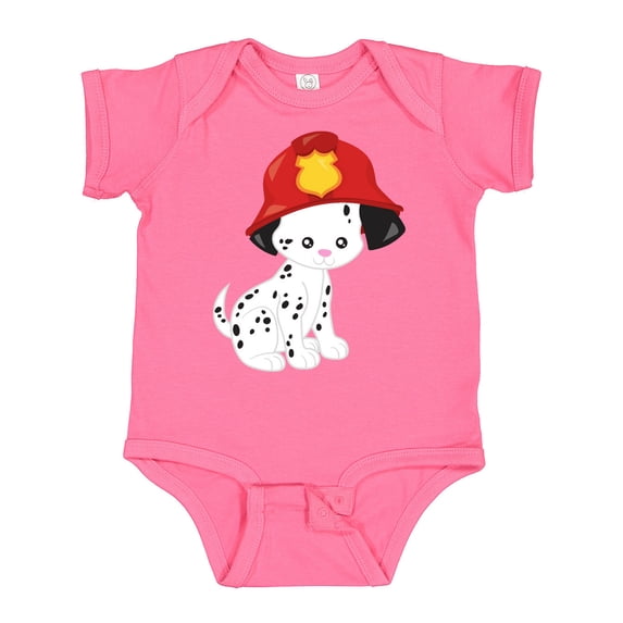 Inktastic Fireman Dog, Cute Dog, Puppy, Doggo, Dalmatian Boys or Girls Baby Bodysuit